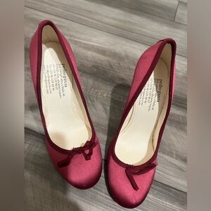 Pedro Garcia Women's Deep Red Satin Heels